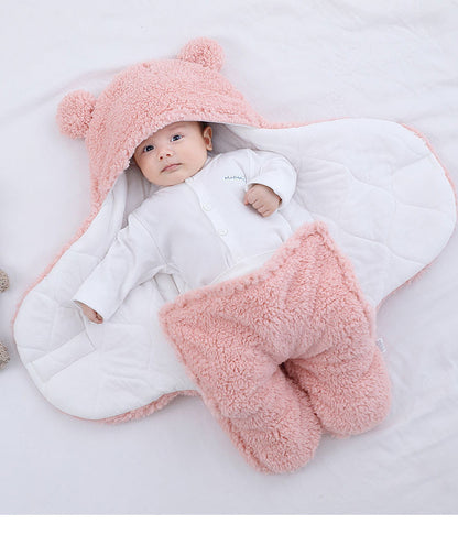 Baby Sleeping Bag Ultra-Soft Fluffy Fleece Newborn Receiving Blanket Infant Boys Girls Clothes Sleep Nursery Wrap Swaddle