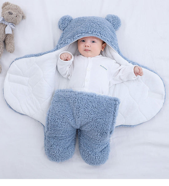 Baby Sleeping Bag Ultra-Soft Fluffy Fleece Newborn Receiving Blanket Infant Boys Girls Clothes Sleep Nursery Wrap Swaddle