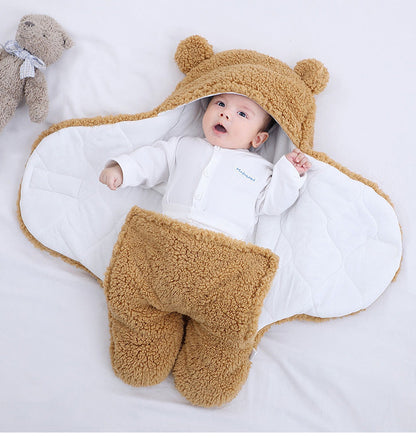 Baby Sleeping Bag Ultra-Soft Fluffy Fleece Newborn Receiving Blanket Infant Boys Girls Clothes Sleep Nursery Wrap Swaddle