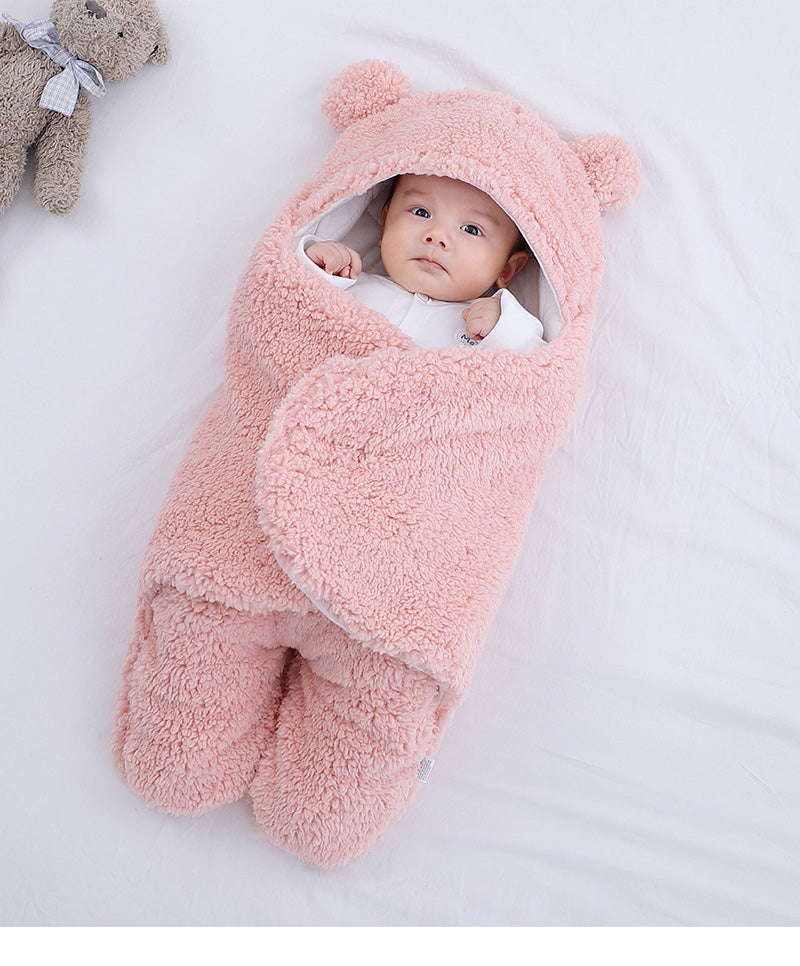 Baby Sleeping Bag Ultra-Soft Fluffy Fleece Newborn Receiving Blanket Infant Boys Girls Clothes Sleep Nursery Wrap Swaddle