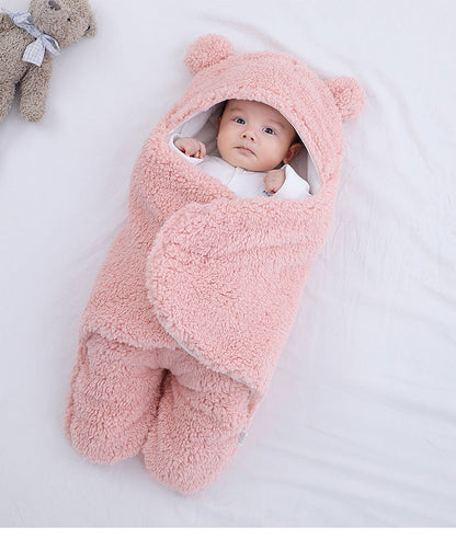 Baby Sleeping Bag Ultra-Soft Fluffy Fleece Newborn Receiving Blanket Infant Boys Girls Clothes Sleep Nursery Wrap Swaddle