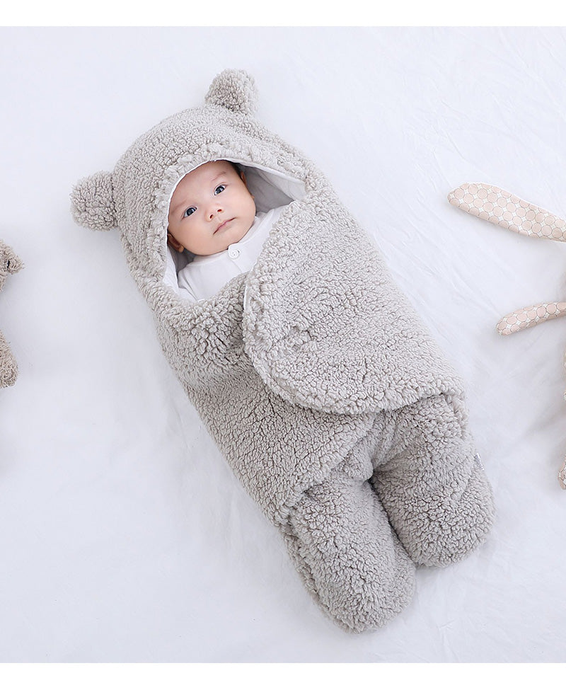 Baby Sleeping Bag Ultra-Soft Fluffy Fleece Newborn Receiving Blanket Infant Boys Girls Clothes Sleep Nursery Wrap Swaddle