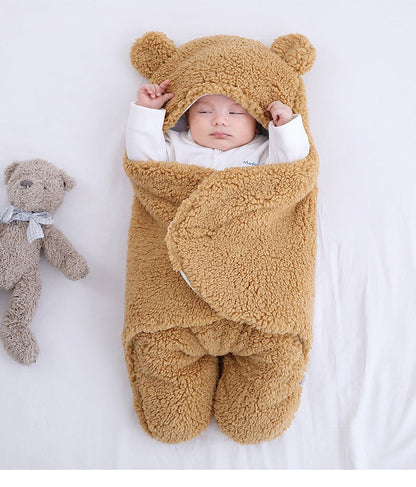 Baby Sleeping Bag Ultra-Soft Fluffy Fleece Newborn Receiving Blanket Infant Boys Girls Clothes Sleep Nursery Wrap Swaddle