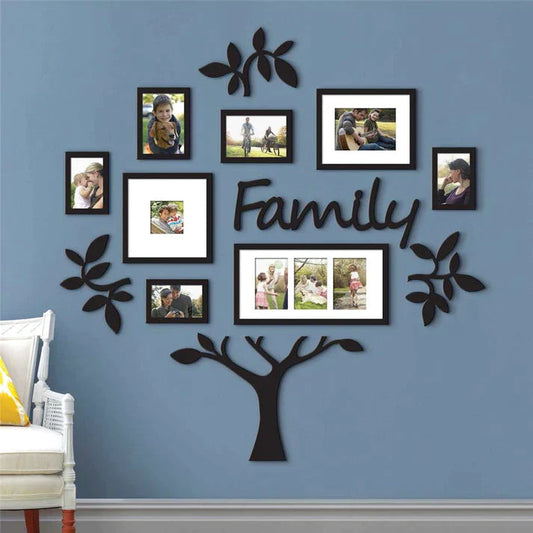 3D Wooden Family Tree with Frames For Your Home & Offices by Wallwarriors .